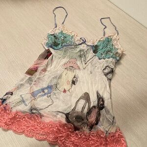 Mary Green Silk Camisole with Lace Trim